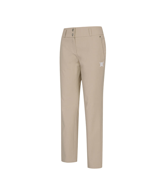 ANEW Golf Women Logo Band Point Long Pants featuring a straight fit and jacquard points, designed for comfort and style.